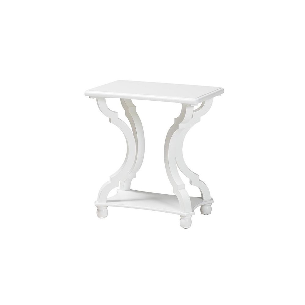 Baxton Studio Cianna Classic and Traditional White Wood End Table. Picture 1