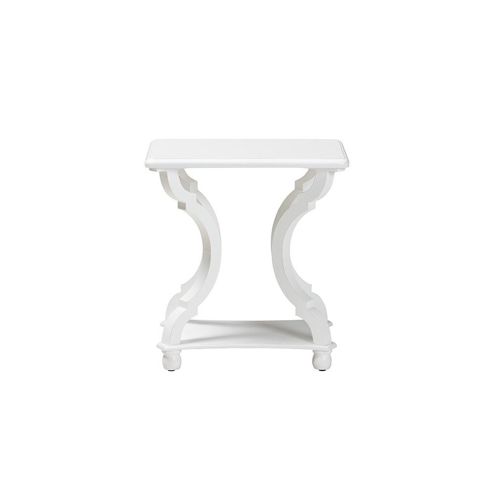 Baxton Studio Cianna Classic and Traditional White Wood End Table. Picture 2