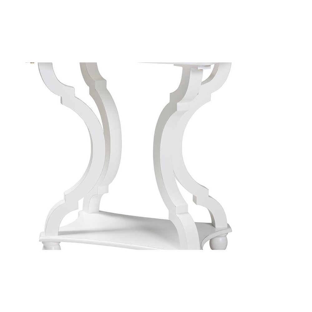 Baxton Studio Cianna Classic and Traditional White Wood End Table. Picture 4
