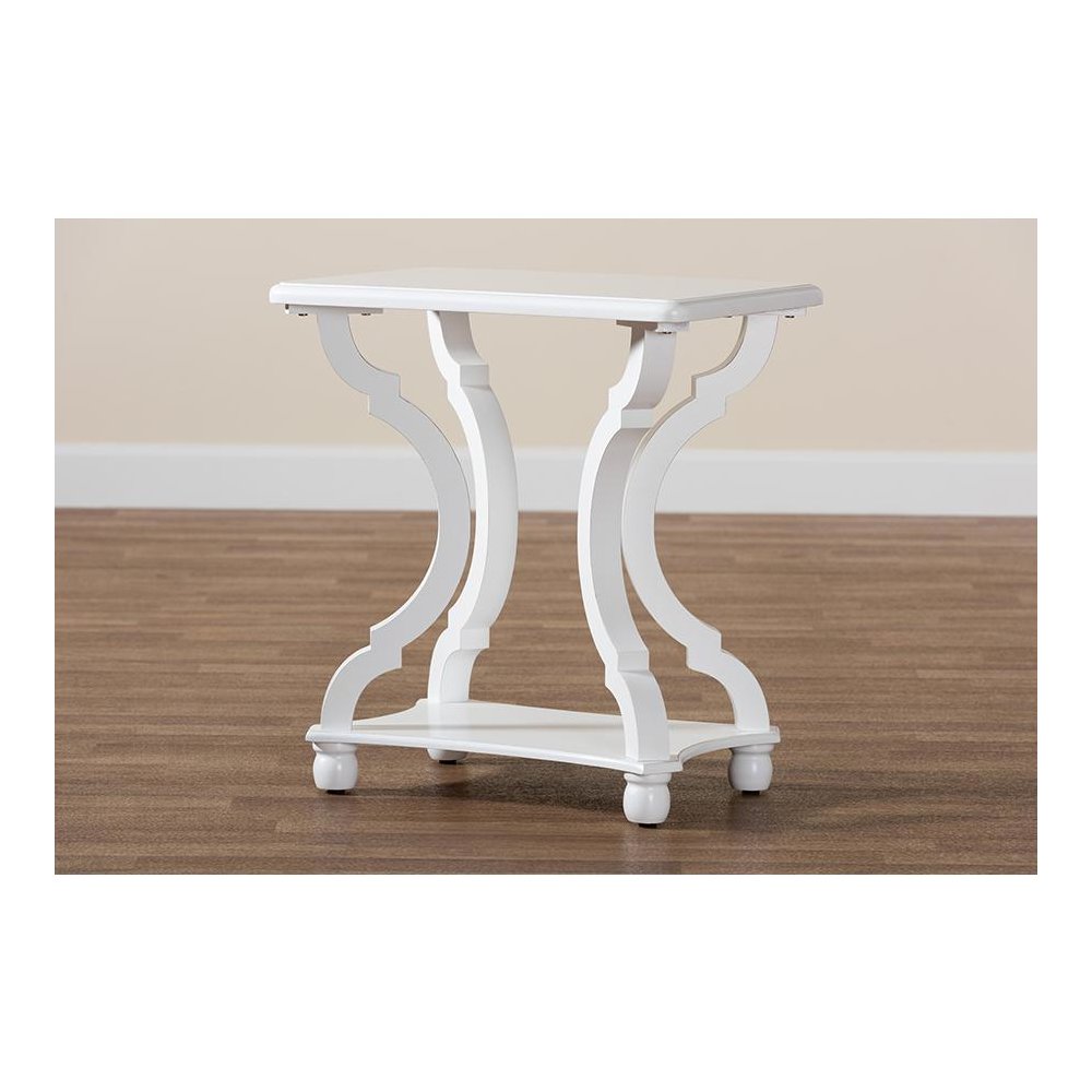 Baxton Studio Cianna Classic and Traditional White Wood End Table. Picture 8