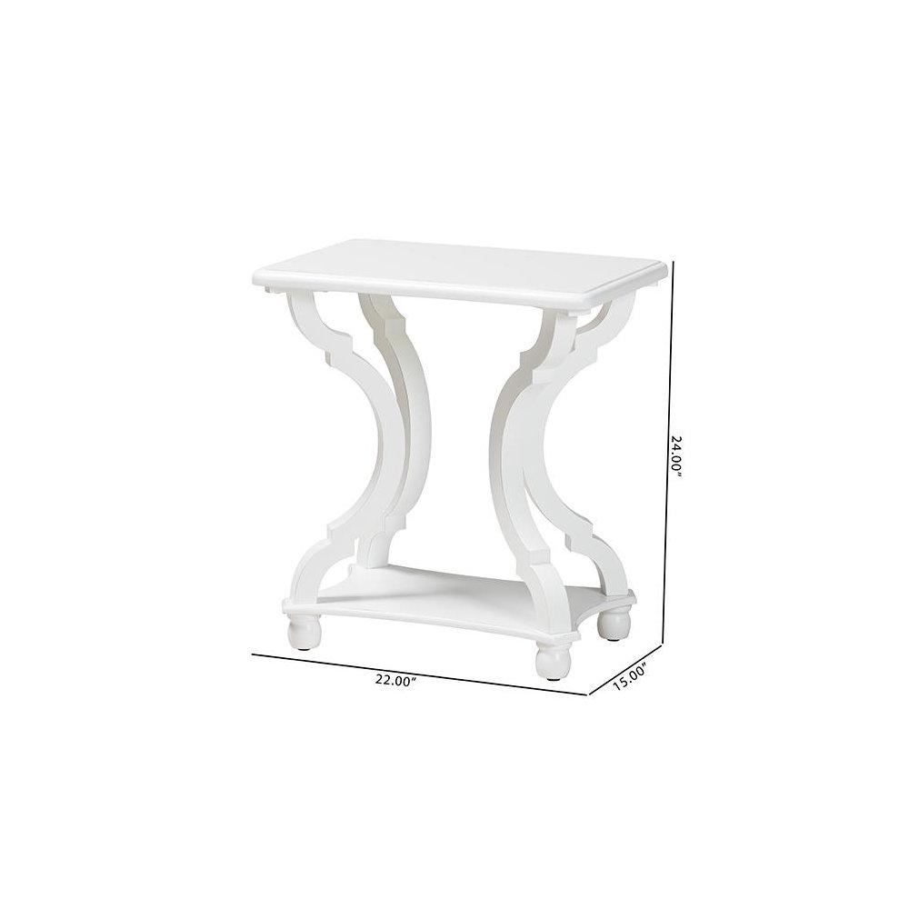 Baxton Studio Cianna Classic and Traditional White Wood End Table. Picture 9