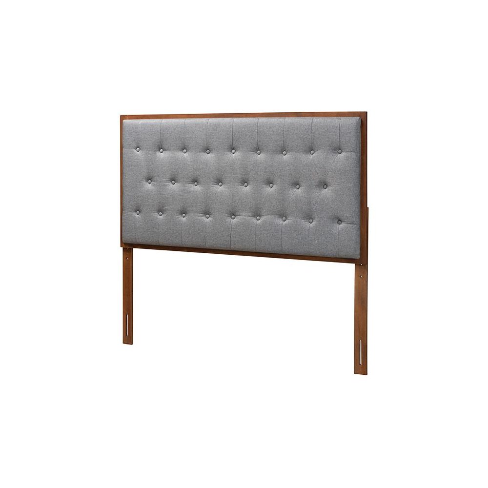 Walnut Brown Finished Wood King size Headboard. Picture 1