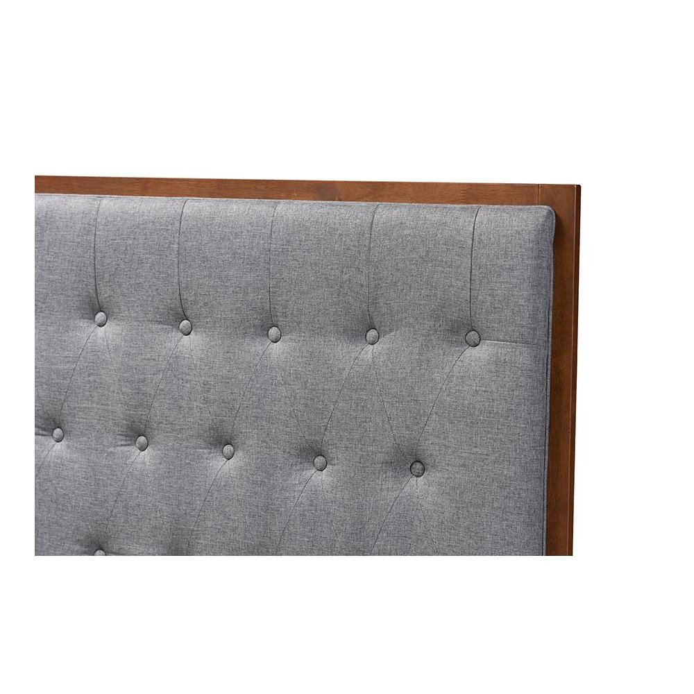 Walnut Brown Finished Wood King size Headboard. Picture 3