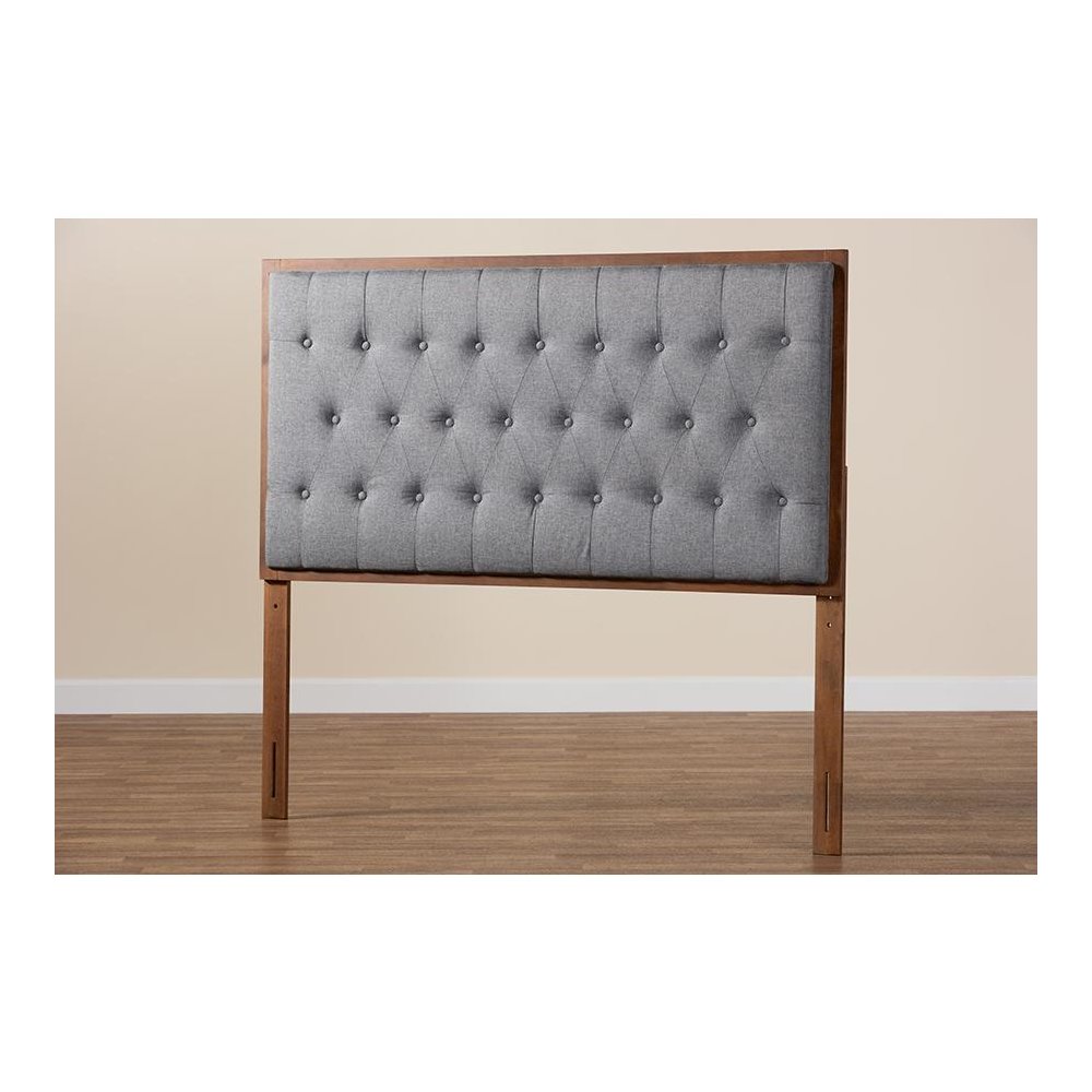 Walnut Brown Finished Wood King size Headboard. Picture 6