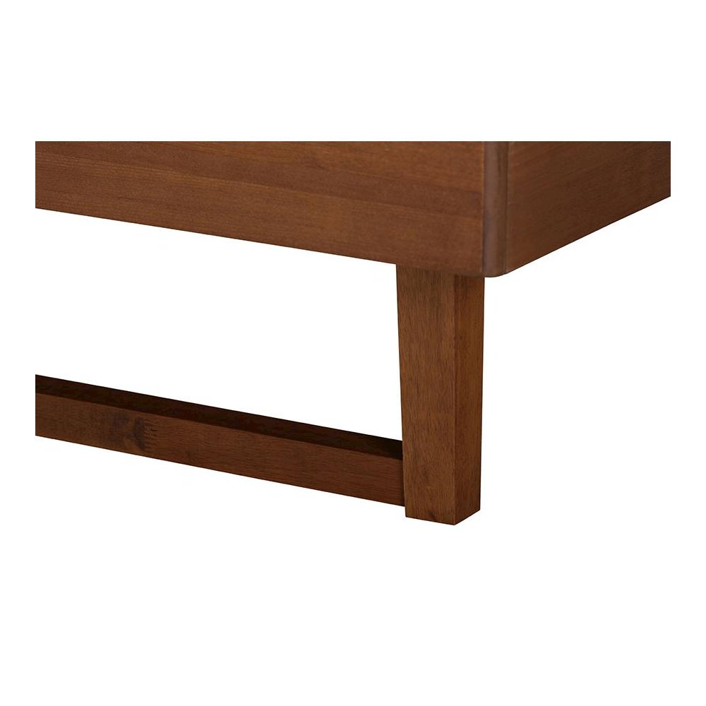 Walnut Brown Finished Wood King Size Platform Bed. Picture 5
