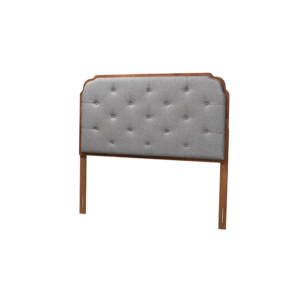 Walnut Brown Finished Wood King Size Headboard. Picture 1
