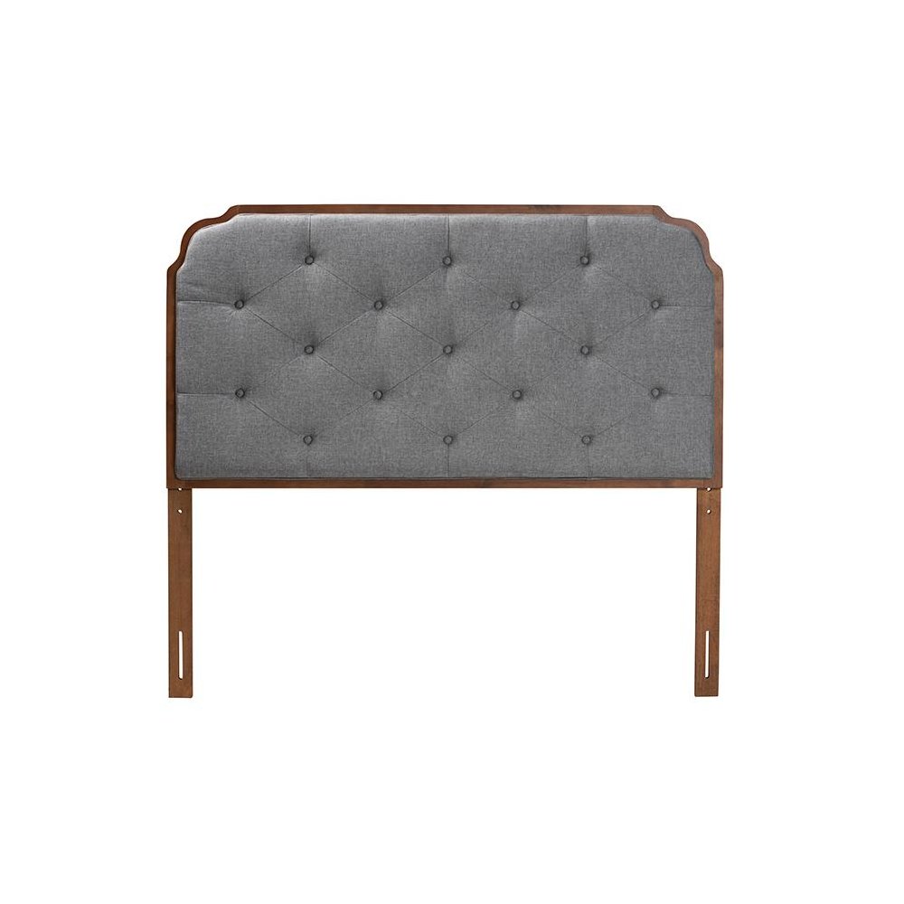Walnut Brown Finished Wood King Size Headboard. Picture 2