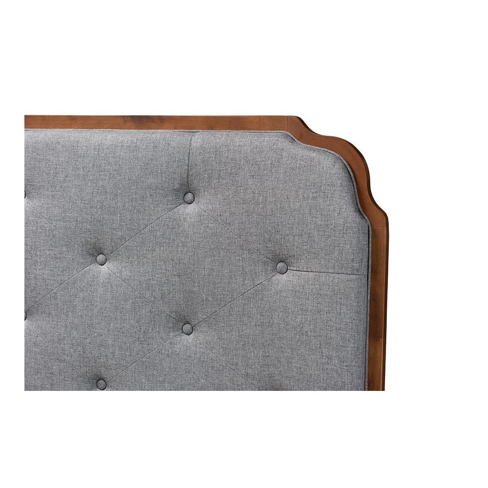 Walnut Brown Finished Wood King Size Headboard. Picture 3