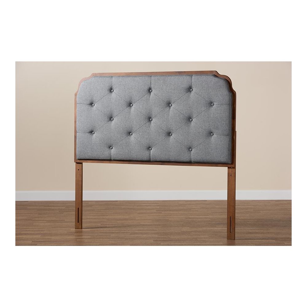 Walnut Brown Finished Wood King Size Headboard. Picture 6