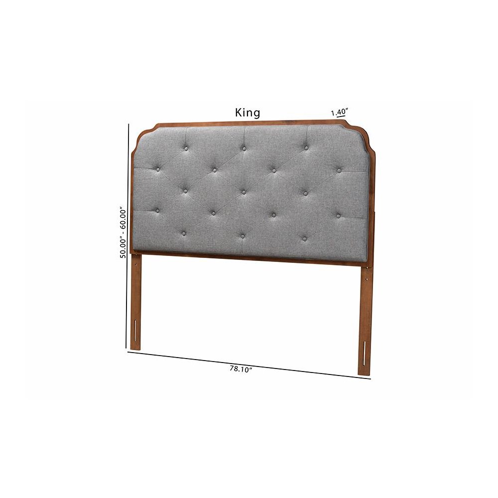 Walnut Brown Finished Wood King Size Headboard. Picture 8