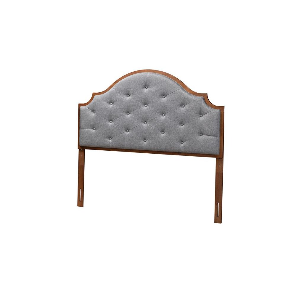 Walnut Brown Finished Wood King Size Headboard. Picture 1