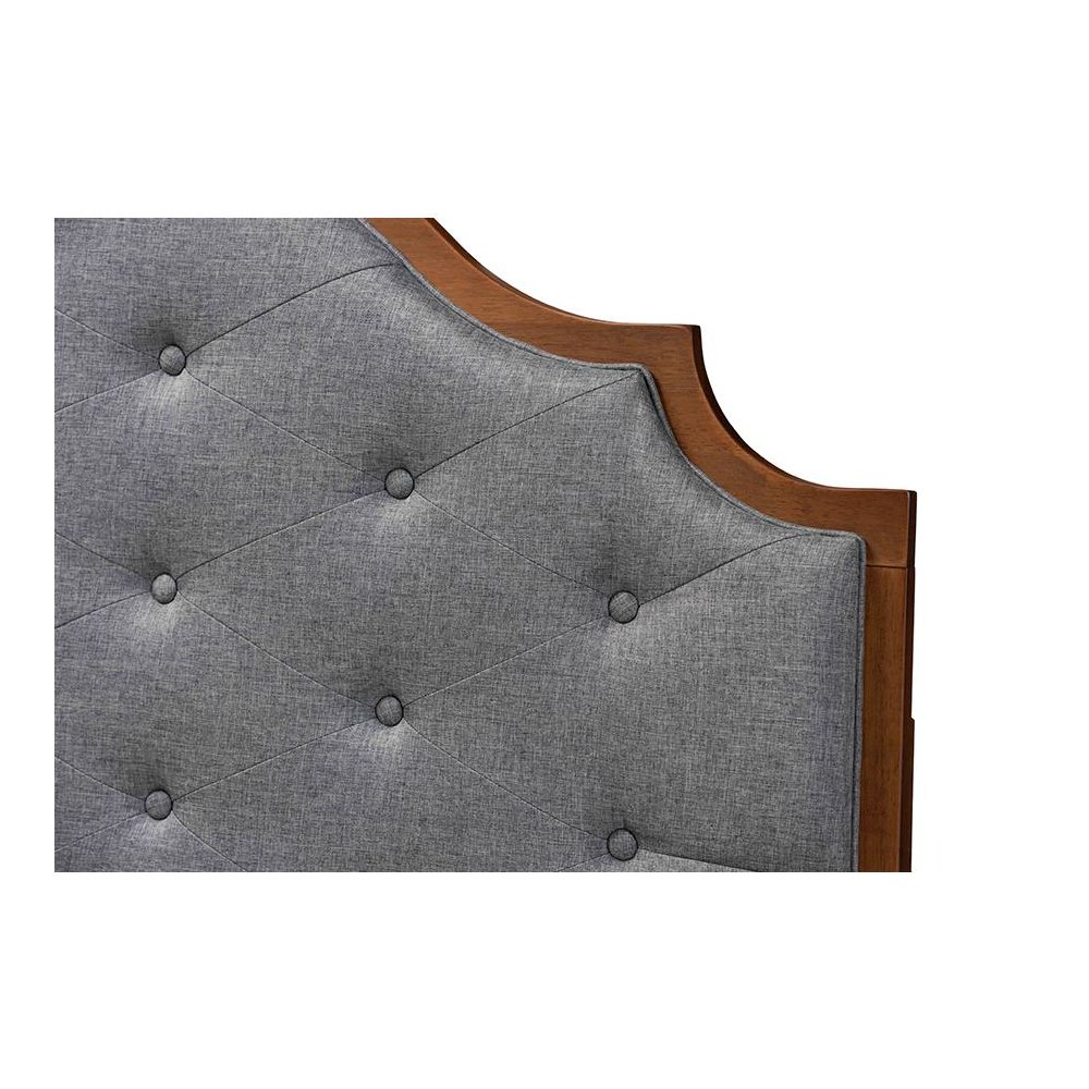 Walnut Brown Finished Wood King Size Headboard. Picture 3