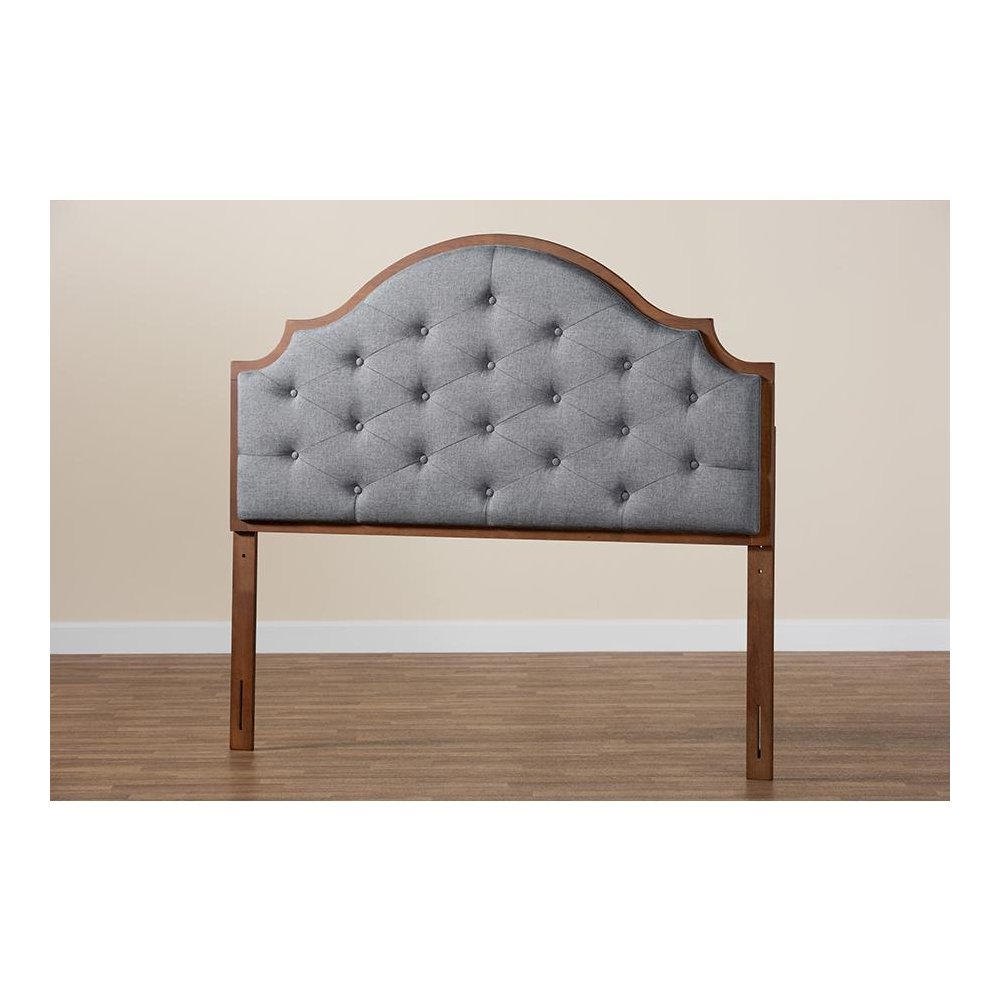 Walnut Brown Finished Wood King Size Headboard. Picture 6