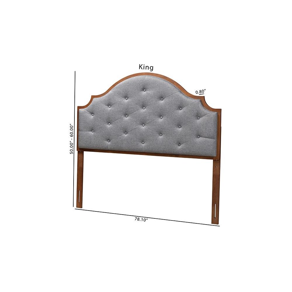 Walnut Brown Finished Wood King Size Headboard. Picture 8