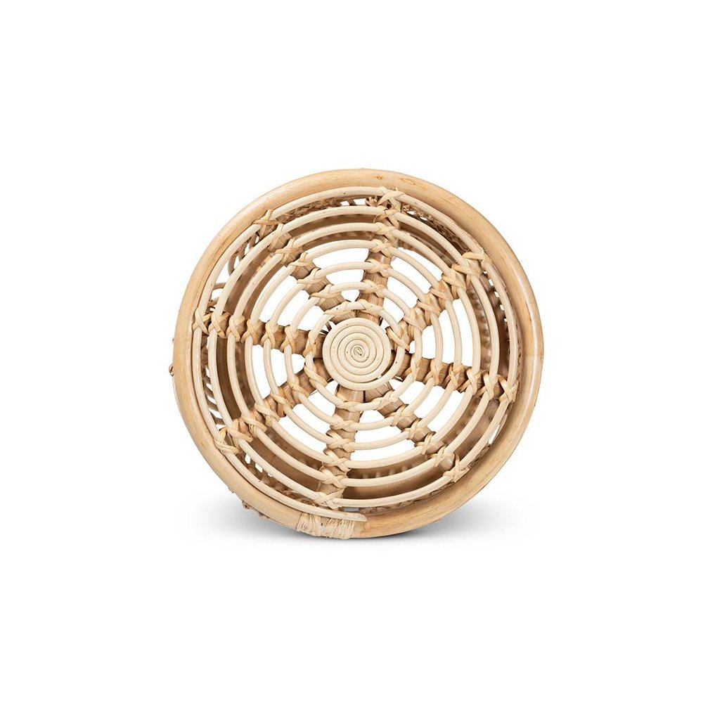 bali & pari Edena Modern Bohemian Natural Brown Finished Rattan End Table. Picture 3