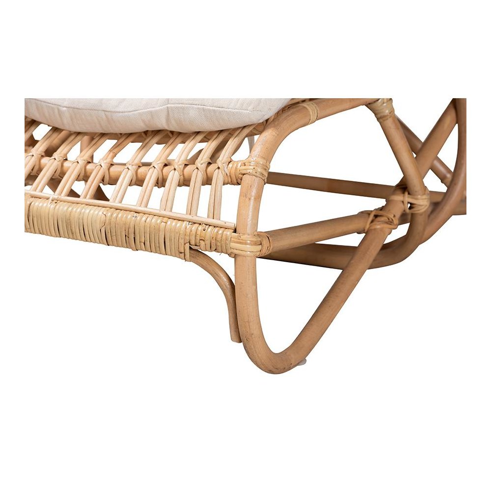 bali & pari Delara Modern Bohemian Natural Brown Rattan Chaise. Picture 6