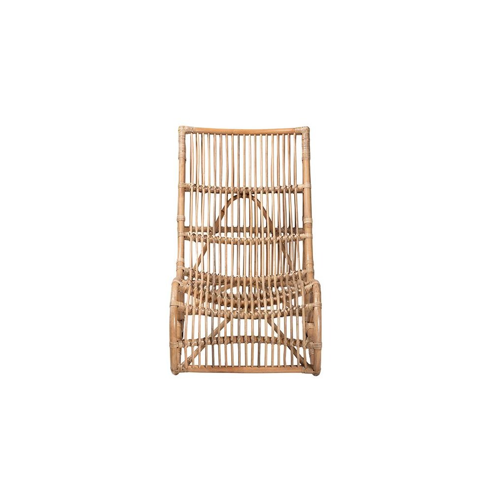 bali & pari Genera Modern Bohemian Natural Rattan Lounge Chair. Picture 2