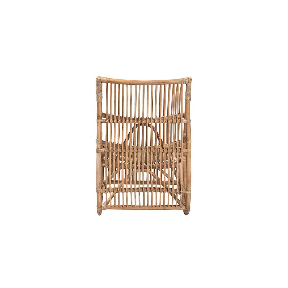 bali & pari Genera Modern Bohemian Natural Rattan Lounge Chair. Picture 4