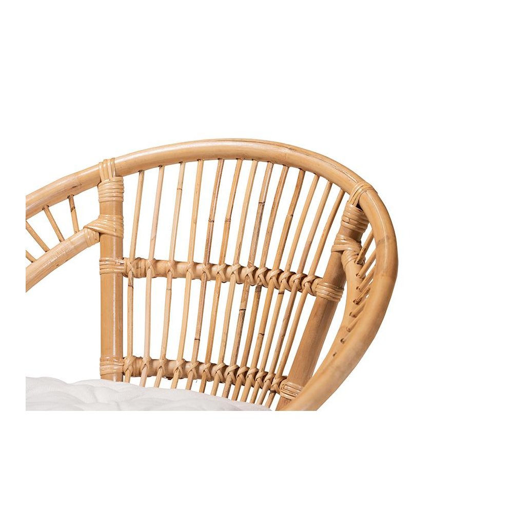 bali & pari Adrina Modern Bohemian Natural Brown Rattan Dining Chair. Picture 5