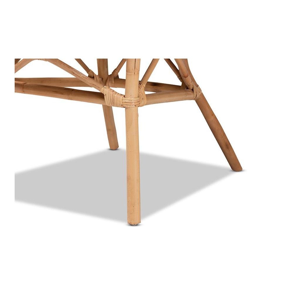 bali & pari Adrina Modern Bohemian Natural Brown Rattan Dining Chair. Picture 6