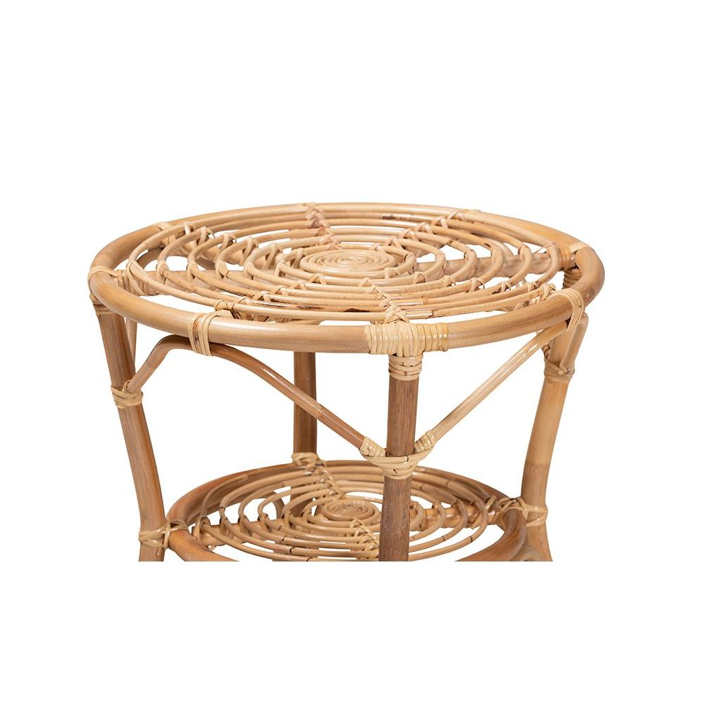 bali & pari Cariel Modern Bohemian Natural Brown Rattan Coffee Table. Picture 3