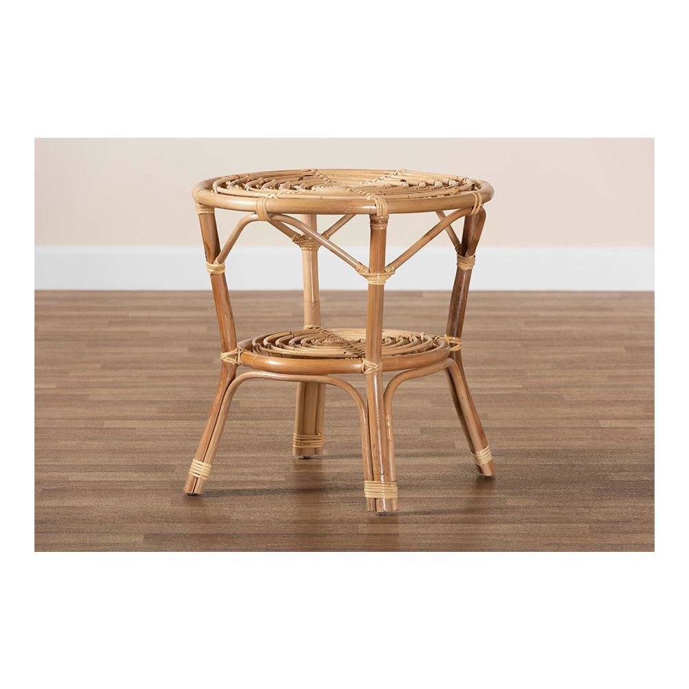 bali & pari Cariel Modern Bohemian Natural Brown Rattan Coffee Table. Picture 7