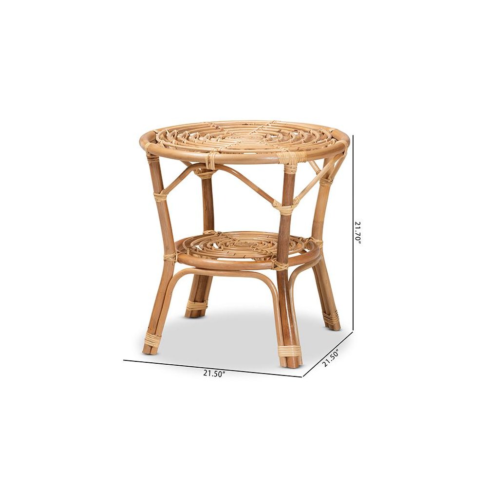 bali & pari Cariel Modern Bohemian Natural Brown Rattan Coffee Table. Picture 8