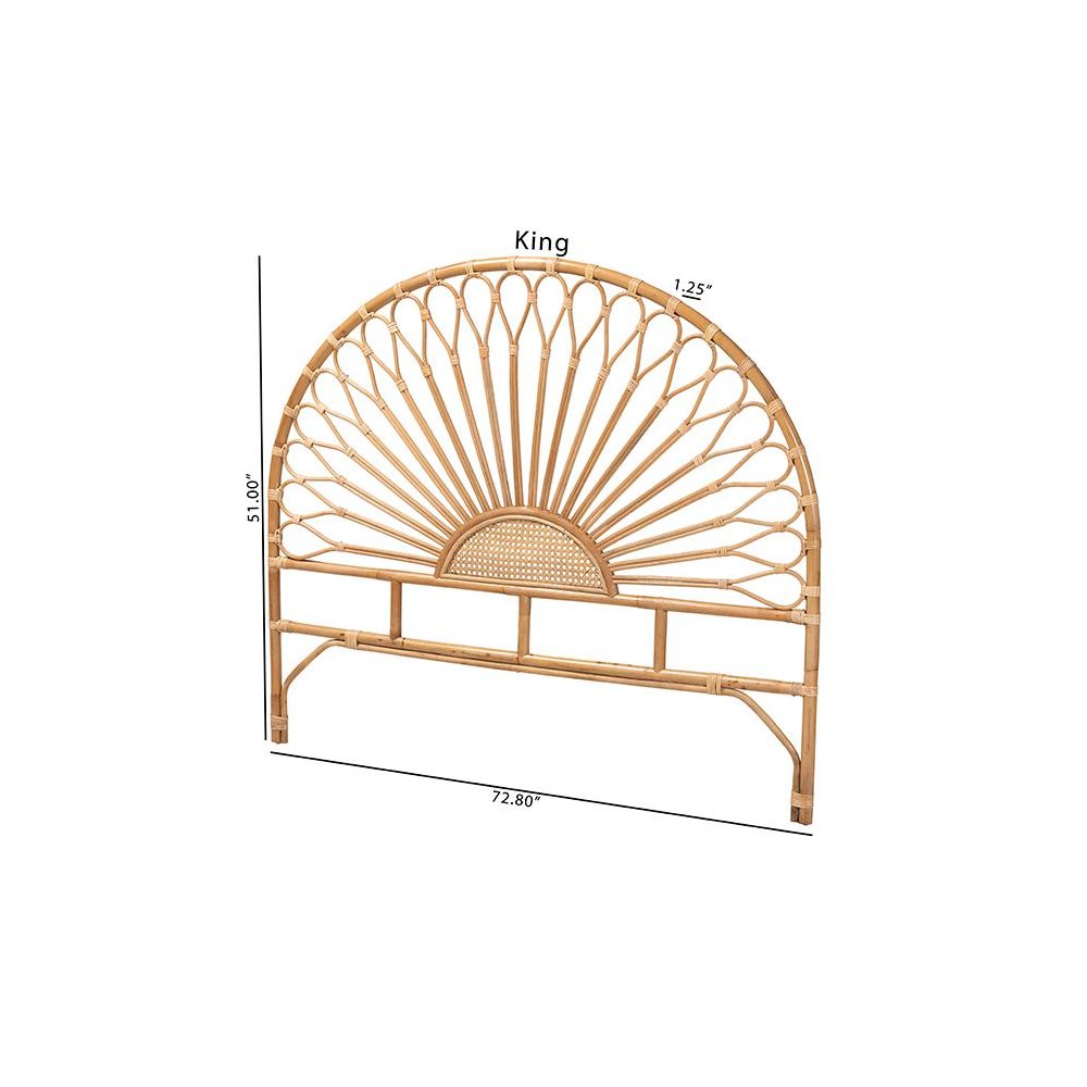 Bohemian Natural Rattan King Size Standalone Headboard. Picture 9
