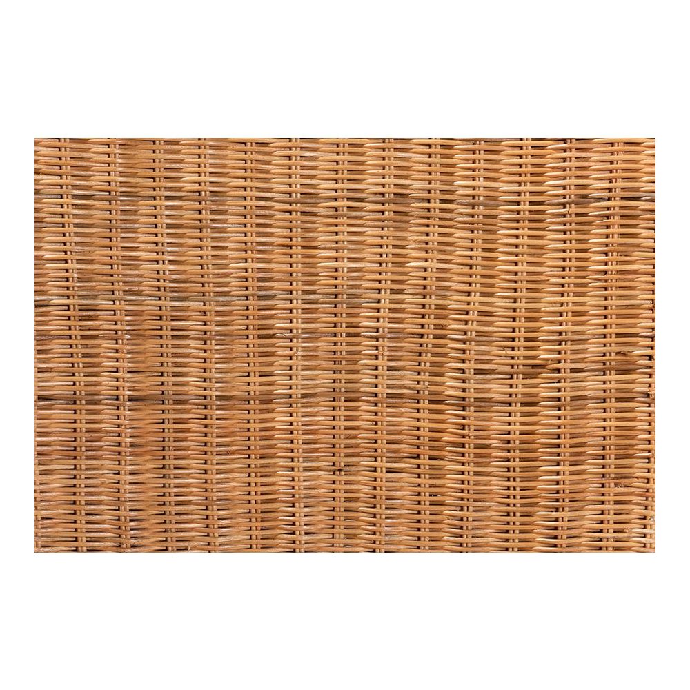 Bohemian Natural Rattan and Mahogany Wood Counter Stool. Picture 7