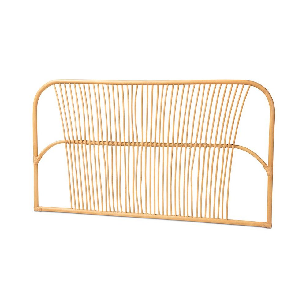 Bohemian Natural Brown Rattan Queen Size Wall-mount Headboard. Picture 1