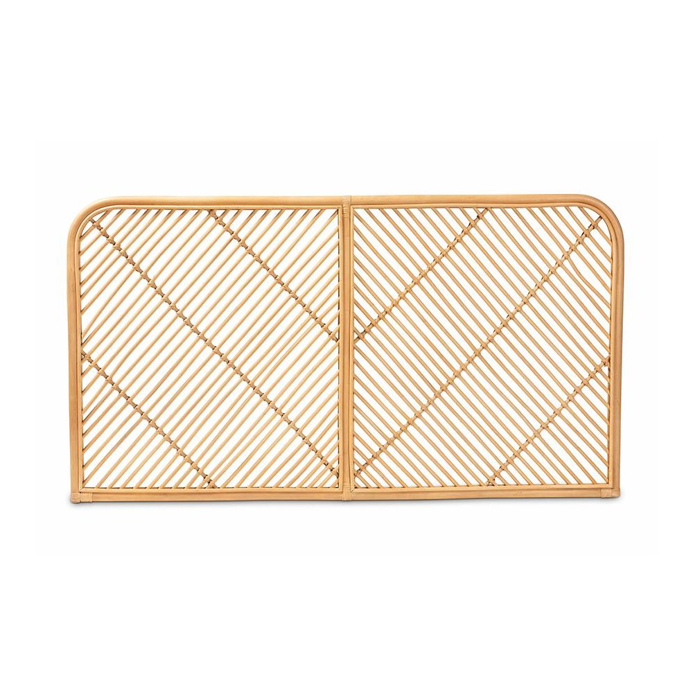 Bohemian Natural Brown Rattan Queen Size Wall-mount Headboard. Picture 2