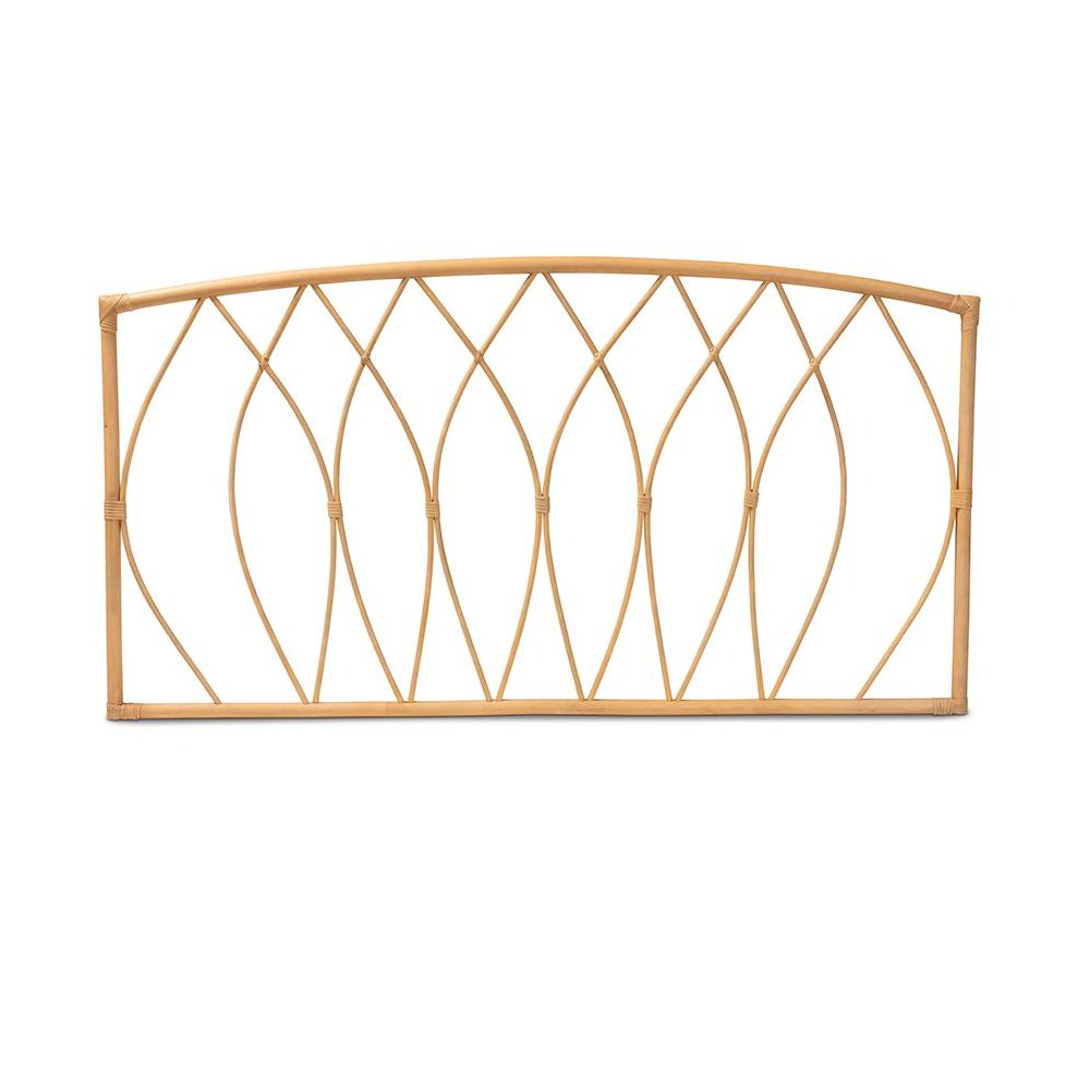 Bohemian Natural Brown Rattan Queen Size Wall-mount Headboard. Picture 2