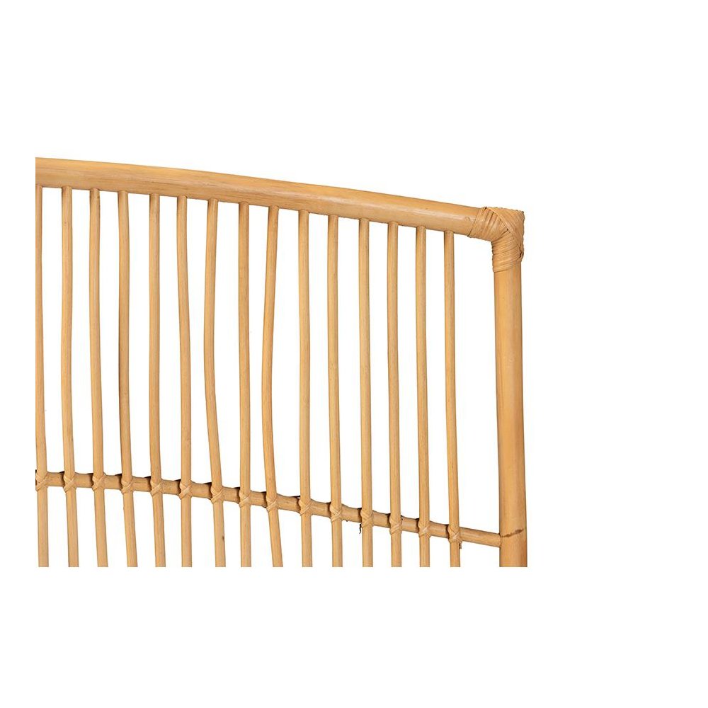 Bohemian Natural Brown Rattan Queen Size Wall-mount Headboard. Picture 3