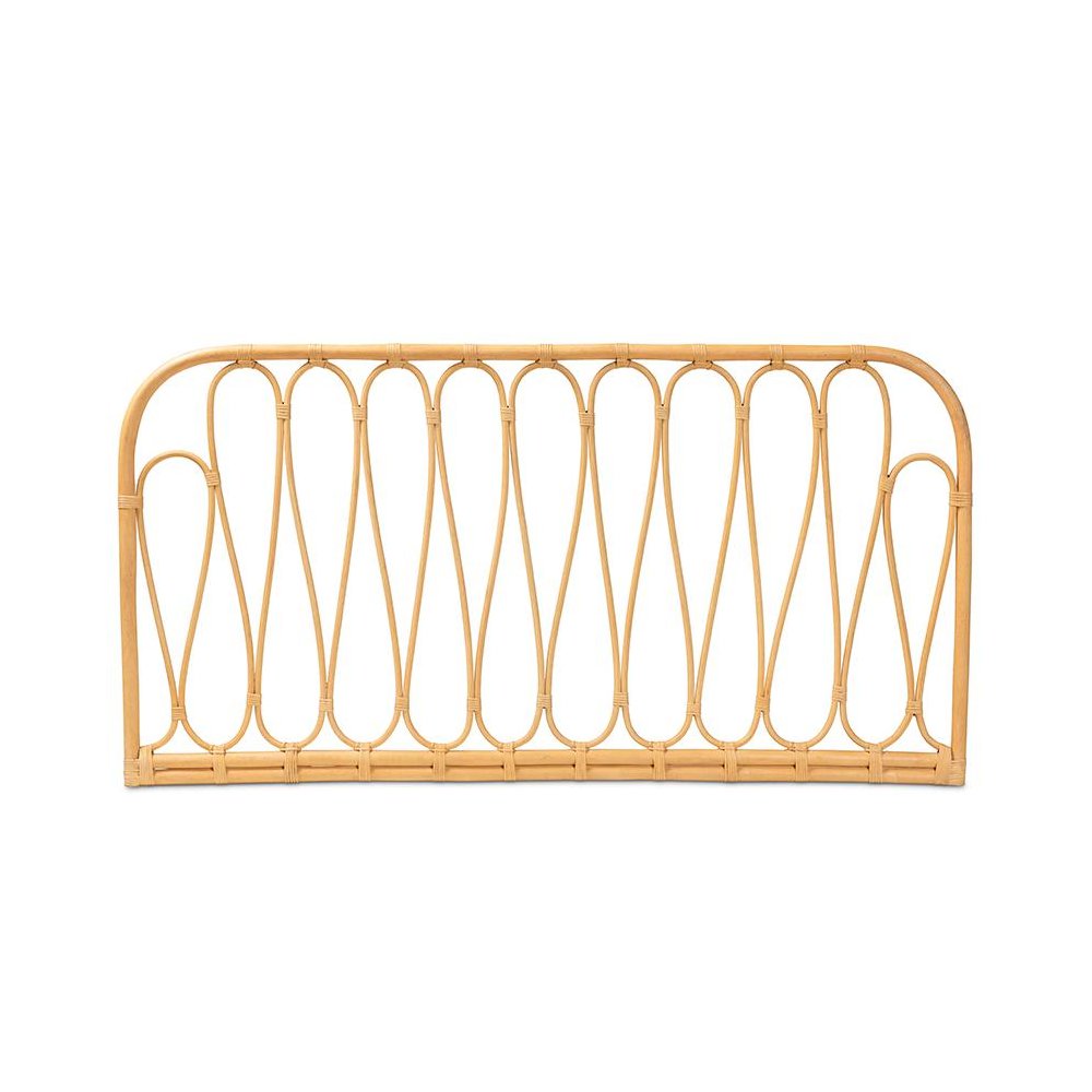 Bohemian Natural Brown Rattan Queen Size Wall-mount Headboard. Picture 2