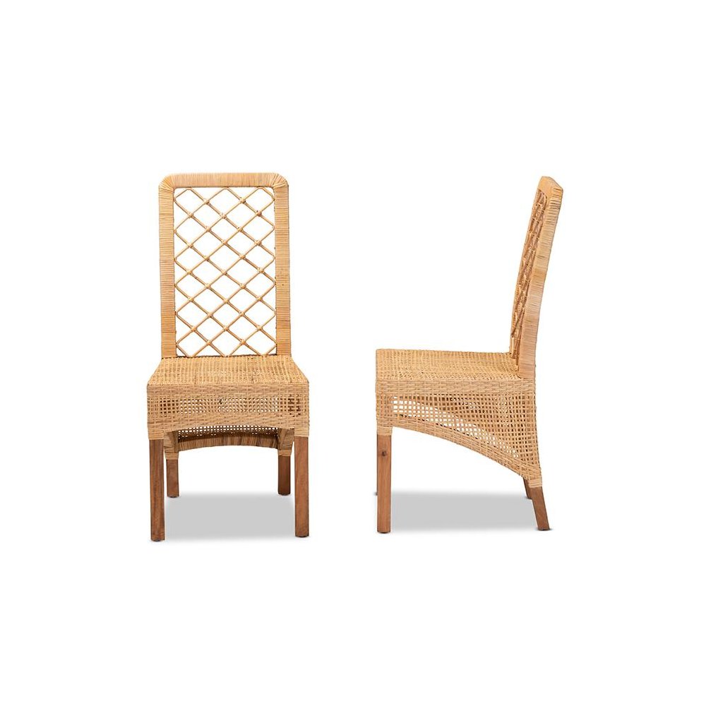 Walnut Brown Mahogany Wood 2-Piece Dining Chair Set. Picture 3