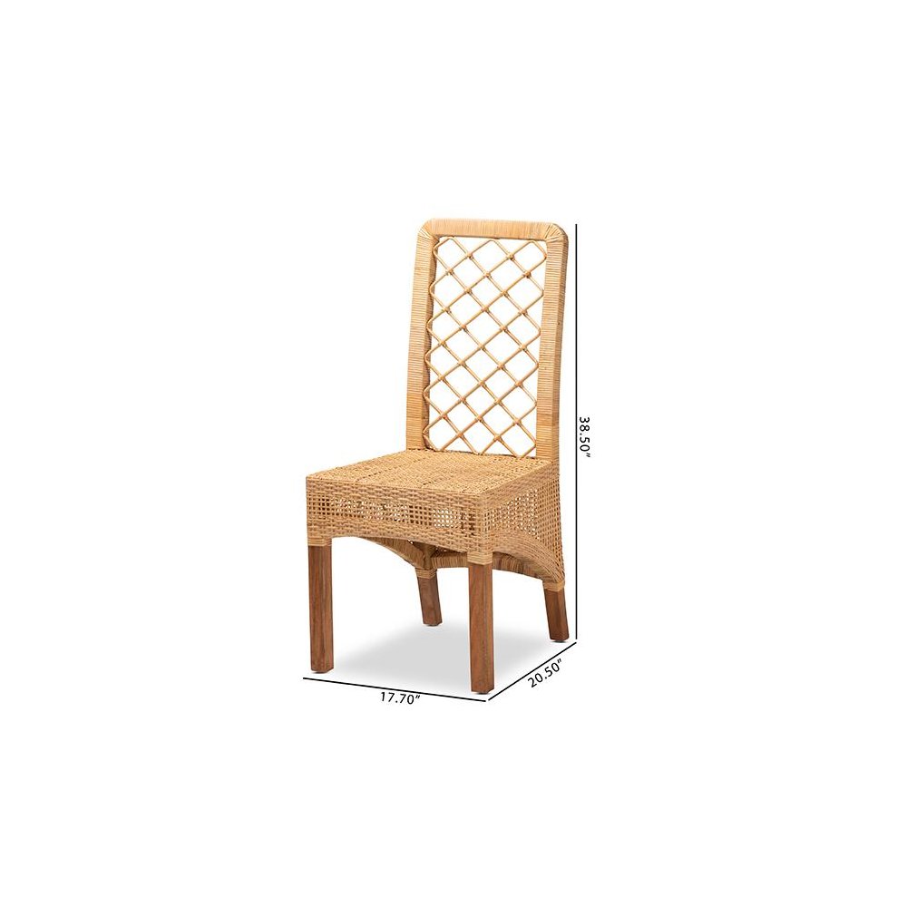 Walnut Brown Mahogany Wood 2-Piece Dining Chair Set. Picture 9