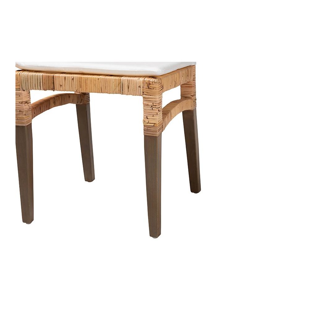 bali & pari Poltak Modern Bohemian Natural Brown Rattan Dining Chair. Picture 6