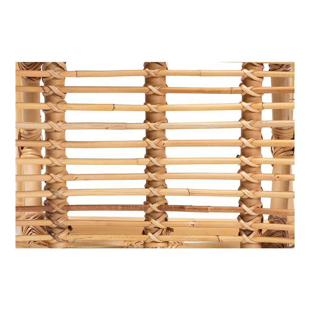 bali & pari Elgon Modern Bohemian Natural Brown Rattan Counter Stool. Picture 6