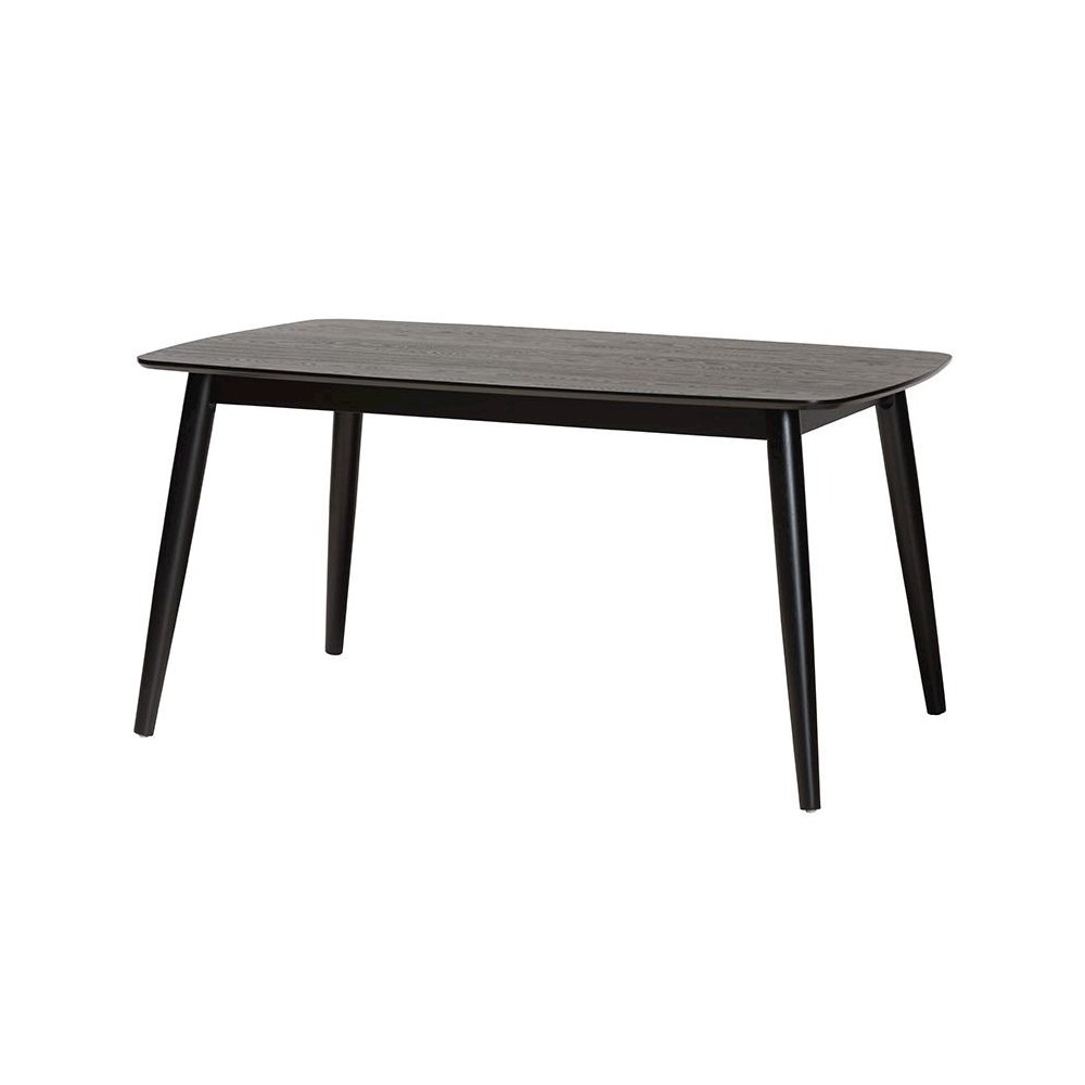 Aniceta Modern Bohemian Black Finished Wood and Rattan 7-Piece Dining Set. Picture 4