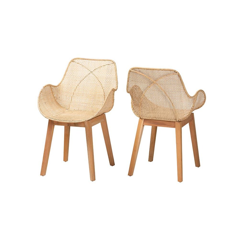 Rattan 2-Piece Dining Chair Set. Picture 1