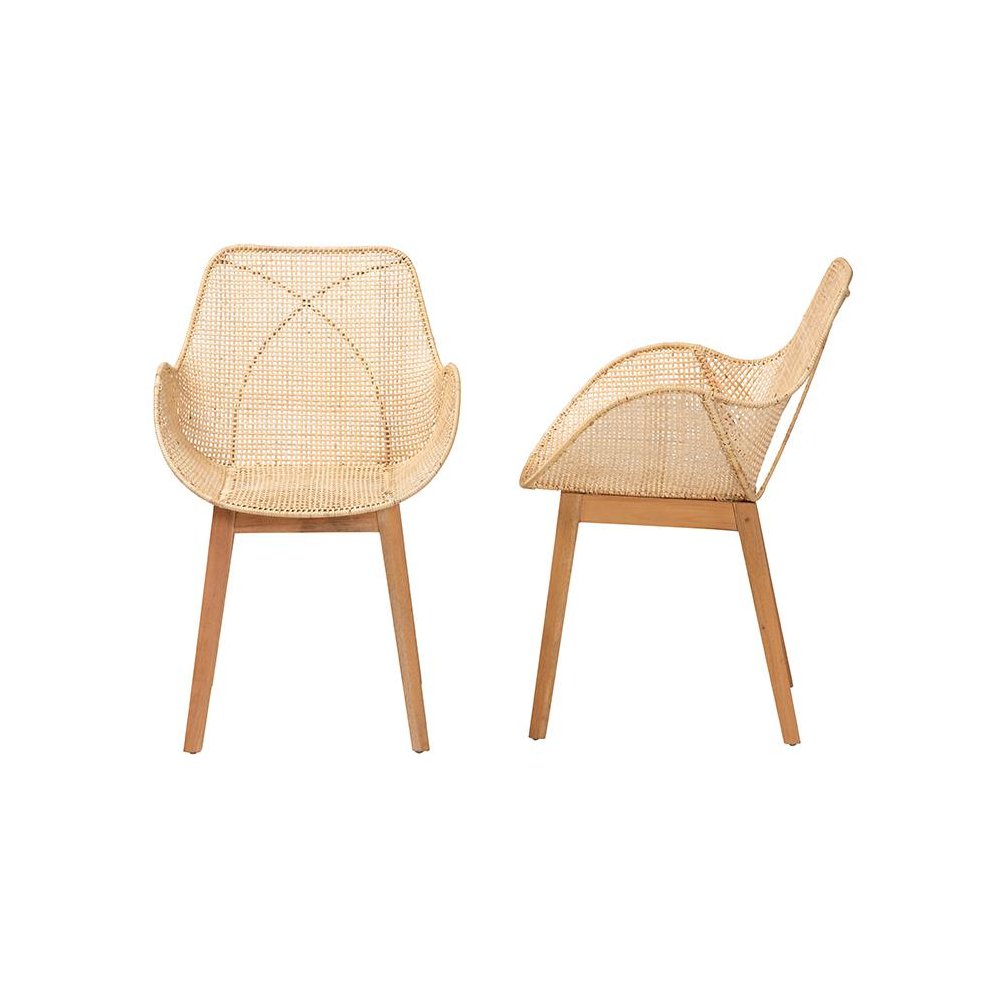 Rattan 2-Piece Dining Chair Set. Picture 3