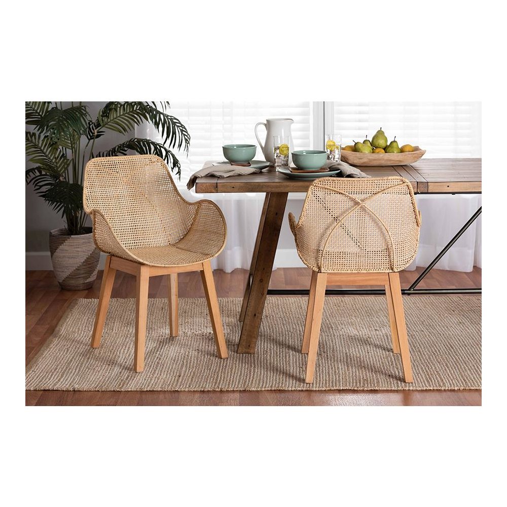 Rattan 2-Piece Dining Chair Set. Picture 7