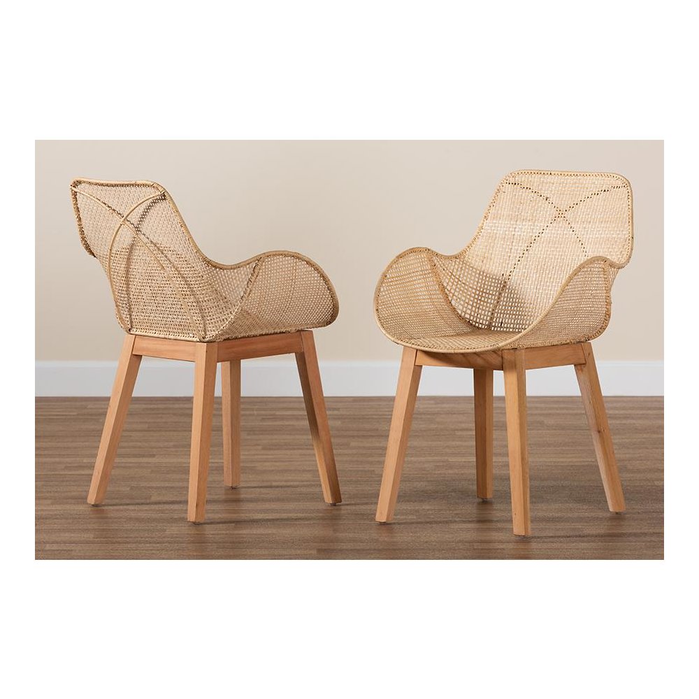 Rattan 2-Piece Dining Chair Set. Picture 8