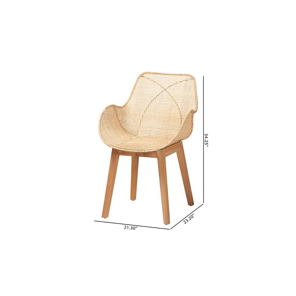 Rattan 2-Piece Dining Chair Set. Picture 9