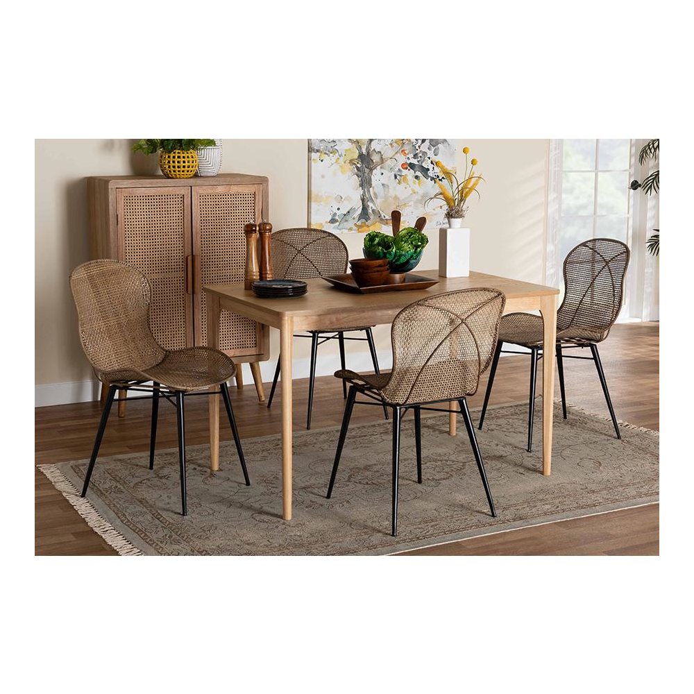Greywashed Rattan 5-Piece Dining Set. Picture 8