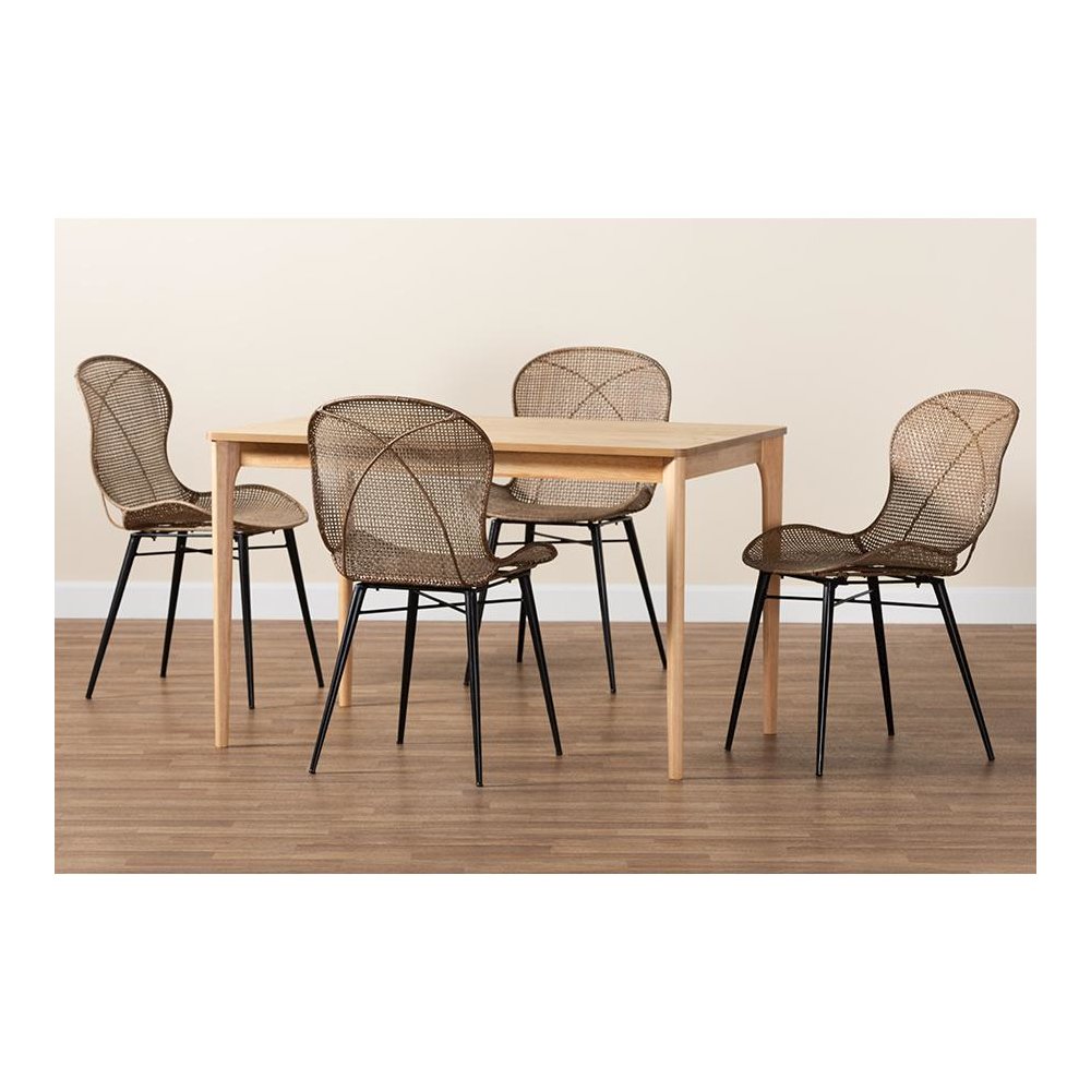 Greywashed Rattan 5-Piece Dining Set. Picture 9