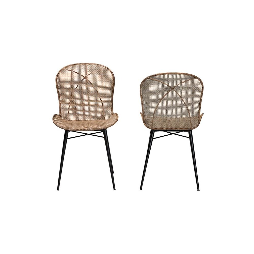 Black Metal 2-Piece Dining Chair Set. Picture 2