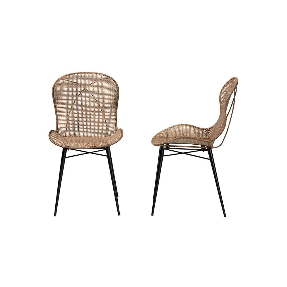 Black Metal 2-Piece Dining Chair Set. Picture 3