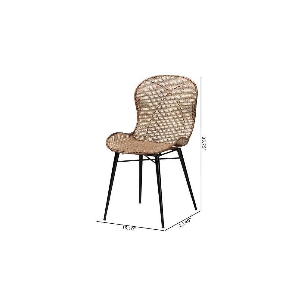 Black Metal 2-Piece Dining Chair Set. Picture 9