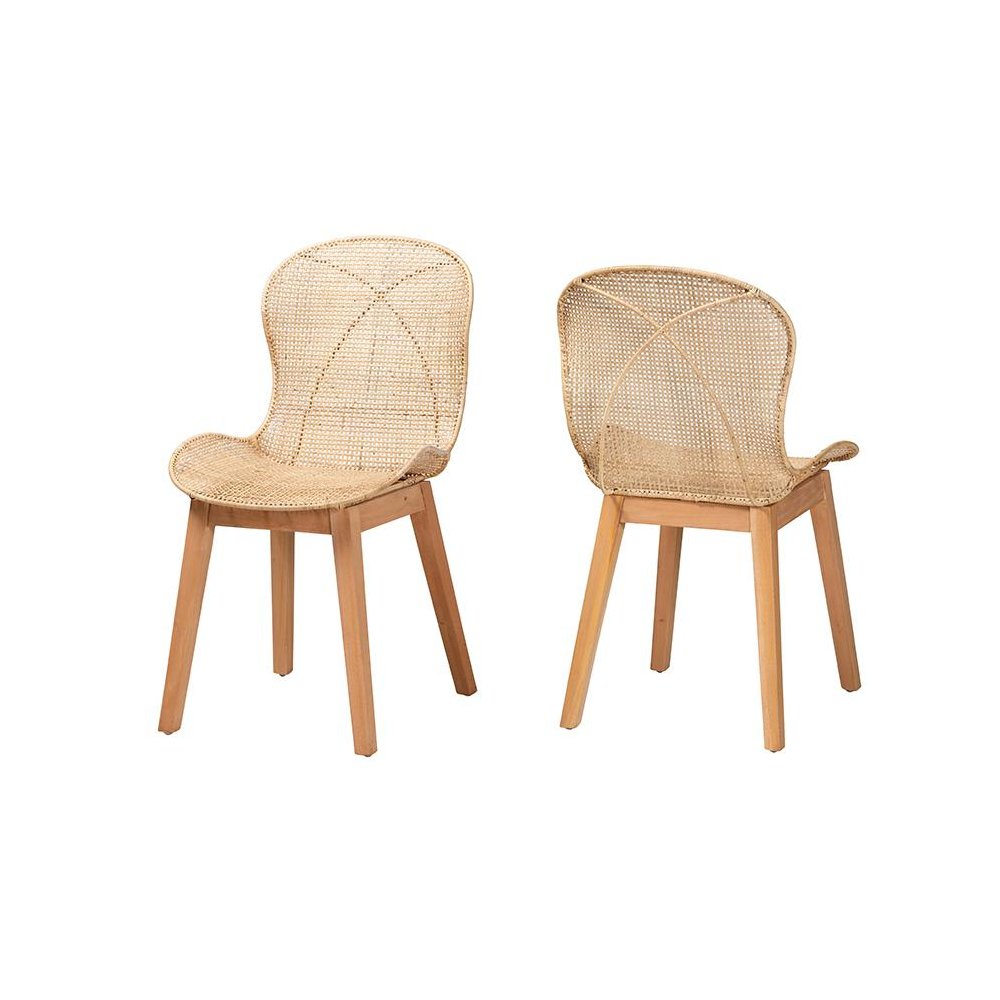 Rattan 2-Piece Dining Chair Set. Picture 1